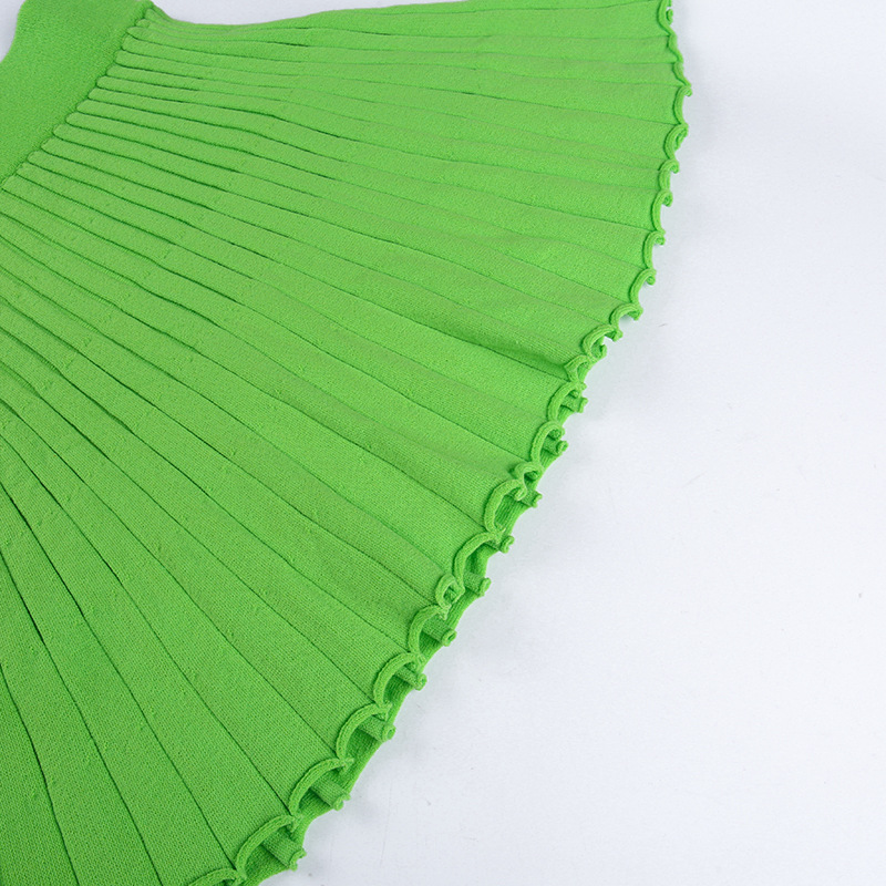 Title 13, Sunken Stripe Knitted Skirt Short Sleeve Suit A...