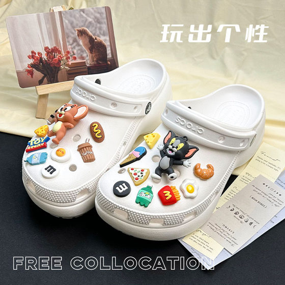 [cat and mouse 1 series] hole shoes shoes flower detachable diy cartoon accessories shoe buckle factory in stock