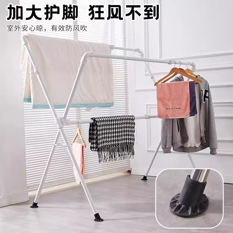 メーカー ステンレス製物干しラック 床置きバルコニー折りたたみ物干しラック 屋内伸縮物干しロッド 昇降式物干しラック|undefined