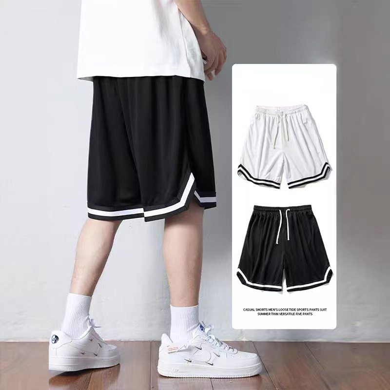 Basketball Shorts Men's Sports Loose Summer Trendy Brand Boys Quick-drying American Style Ice Silk Casual Pants Five-point Pants
