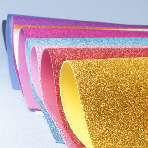 Sponge Paper Gold Powder Sponge Belt Backed Adhesive Paper Kindergarten Handmade Material Foam Paper Children's Flash Paper Decorative Paper