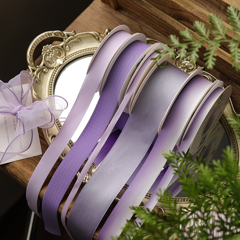 薇艺 紫气东来色系丝带创意感丝带花艺手工diy绸带缎带