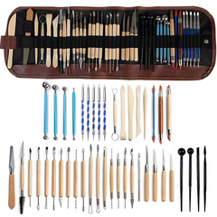 Cross-border pottery tools 43-piece set of mud sculpture carving knife silicone pen beads rods stone clay figure tool set