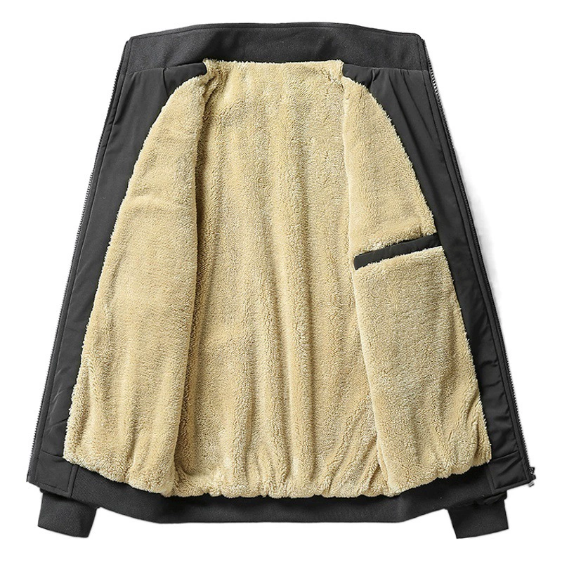 2023 новая зимняя стеганая куртка среднего возраста на флисовой подкладке плюс размер воротника пальто повседневная мужская оптовая продажа