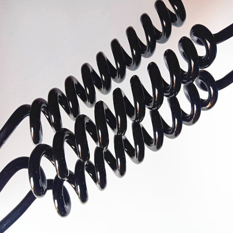 弹簧线 两芯0.82平方平行扁线 PVC耐磨螺旋连接线  2芯弹簧线定做