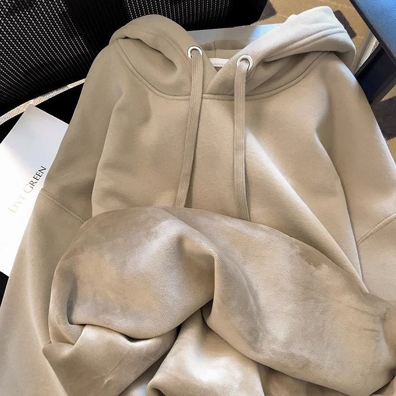 Super Soft Silver Fox Velvet Tops Women's Autumn and Winter Hooded Thick Sweatshirt 100kg Large Size Loose Velvet Long Sleeve Top Trendy