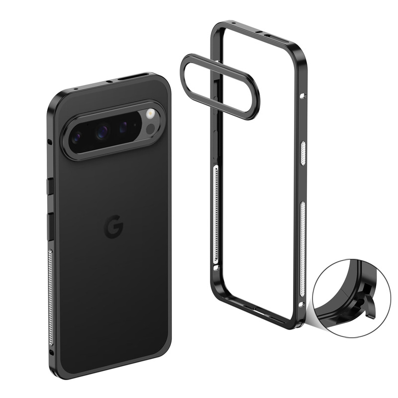 クロスボーダー Googlepixel9a 海馬バックルフレームシェル Google 9Pro 金属冷却携帯電話ケース Google 9 に適しています。|undefined