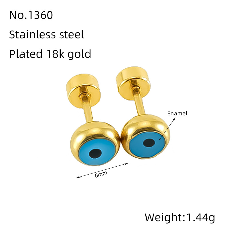 Pendientes pequeños de acero inoxidable, éxito de ventas en Amazon, para mujer, modernos y sencillos, redondos, con baño de oro de 18k, venta al por mayor