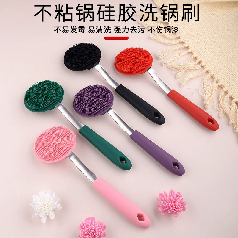 Силиконовая щетка для кастрюль с антипригарным покрытием, универсальная щетка для кухонной чаши, щетка для горшка, бытовая щетка, инструмент
