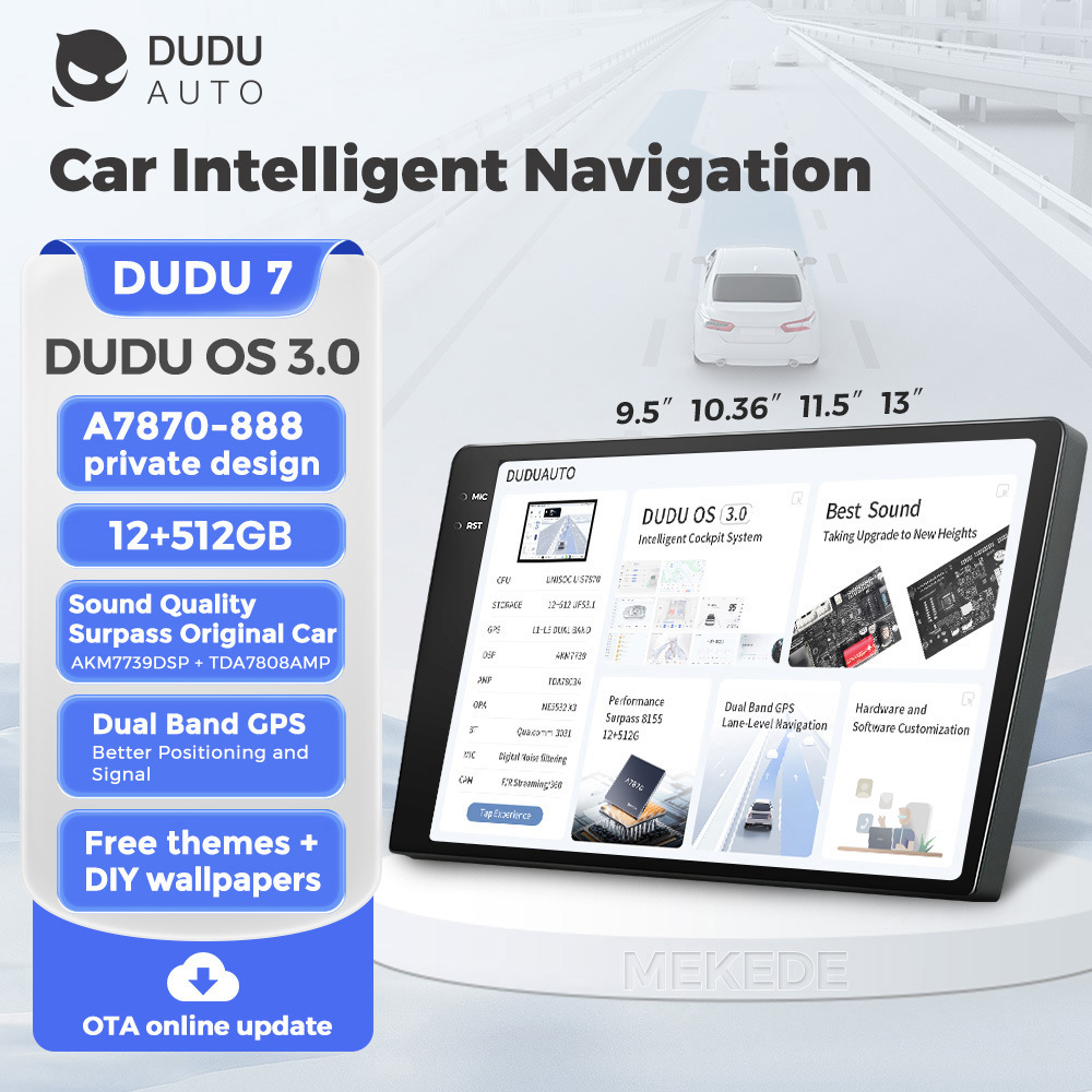 Mekede - Dispositivo de Navegación Inteligente para Automóvil con Pantalla Grande y Control Central Android, Modelo Privado DUDU AUTO, Dispositivo para el Interior del Automóvil