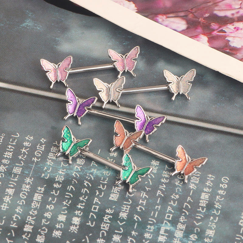 Color Block Pattern Women's Gender 1 Pair Nipple Rings & Studs Simple Style Color Block 304 Stainless Steel Plating Nipple Rings & Studs