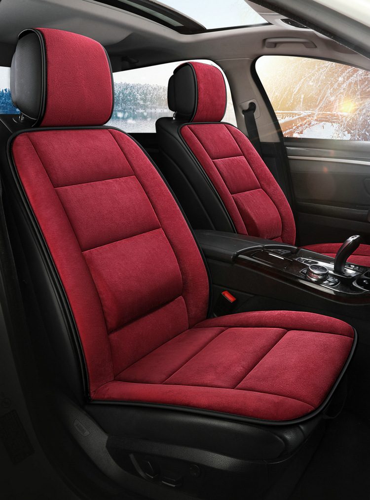 Thickened Velvet Warm Car Seat Cushion for Winter, Suitable for Sedan, Office, and Home Use, Autumn and Winter Seat Cushion for Single or Front Passenger Seat