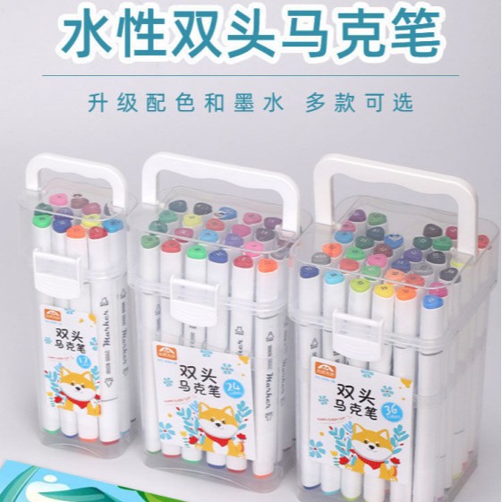 36 colores acuosos de doble cabeza lavable marca de pluma set de 24 colores pinturas de arte graffiti acuarela pluma mayorista