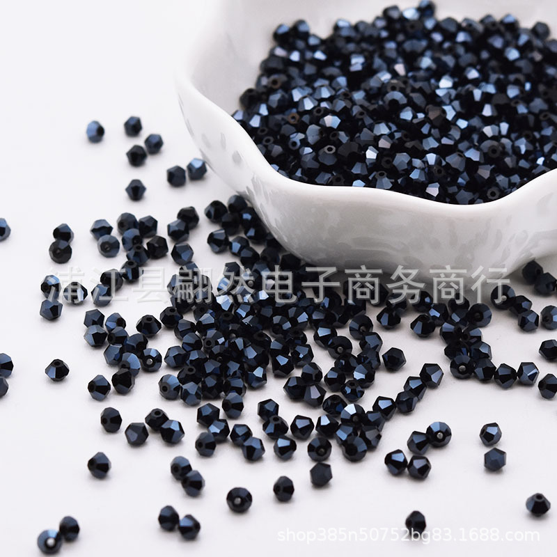 Mạ đen / Hạt kim cương boutique 3mm (100 chiếc/gói)