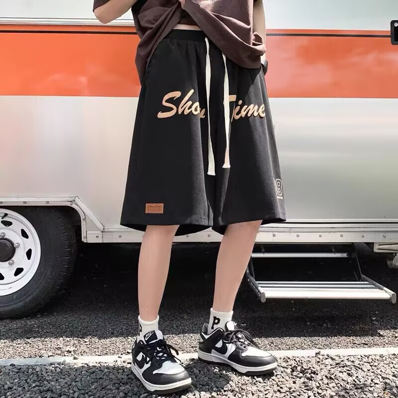 Men's American-Style Summer Casual Thin Sports Shorts, Trendy Retro Basketball Fitness Loose Large Shorts
