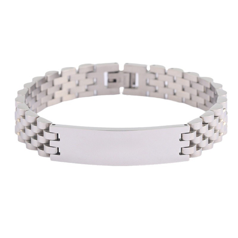 Brazalete de acero inoxidable L2L4 correa de reloj, correa de acero original, pulsera de correa de acero sólido para hombres y mujeres