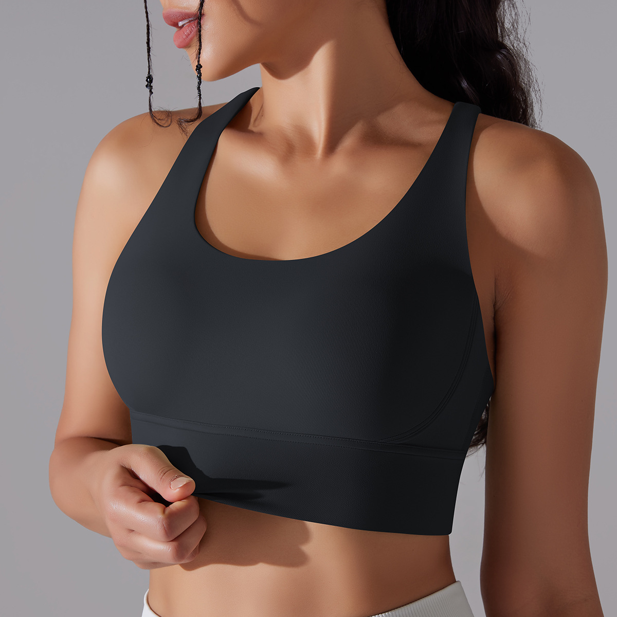127g Weight Sleeveless Sleeve Length Nylon, Spandex Fabric Type Short Top Length Halter Crisscross Tank Tops Type Fitness, Yoga Occasion U Neck Neckline Solid Color Pattern Sports Style Sports Solid Color Nylon Spandex U Neck Active Tops Halter Crisscross Tank 69