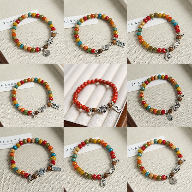 Auspicious Koi Fish Ceramic Bracelet for Women, Chinese Style Trendy Couple Jewelry, Good Luck Accessory, New Year Gift Bracelet Wholesale