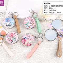 ミニラウンドスクエアキーホルダーバッグミラーバッグミラーポータブル diy ミラー小さなミラー売れ筋ペンダント