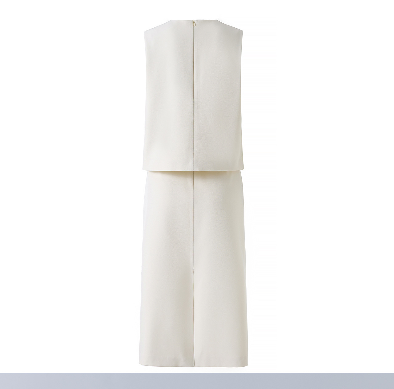 Set áo vest không tay ren thêu + chân váy midi nữ tính mùa hè — màu mơ chi tiết 17