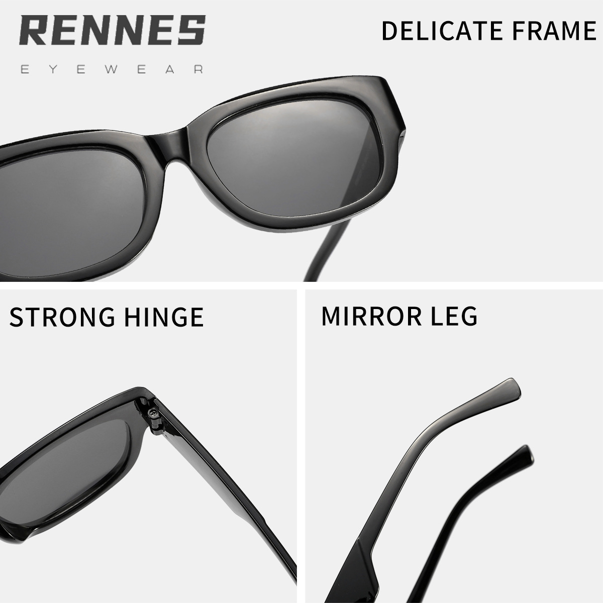 Nuevo estilo transfronterizo simple caja clásica gafas de sol hombres y mujeres moda europea y americana gafas de sol de alta gama Sunglasses