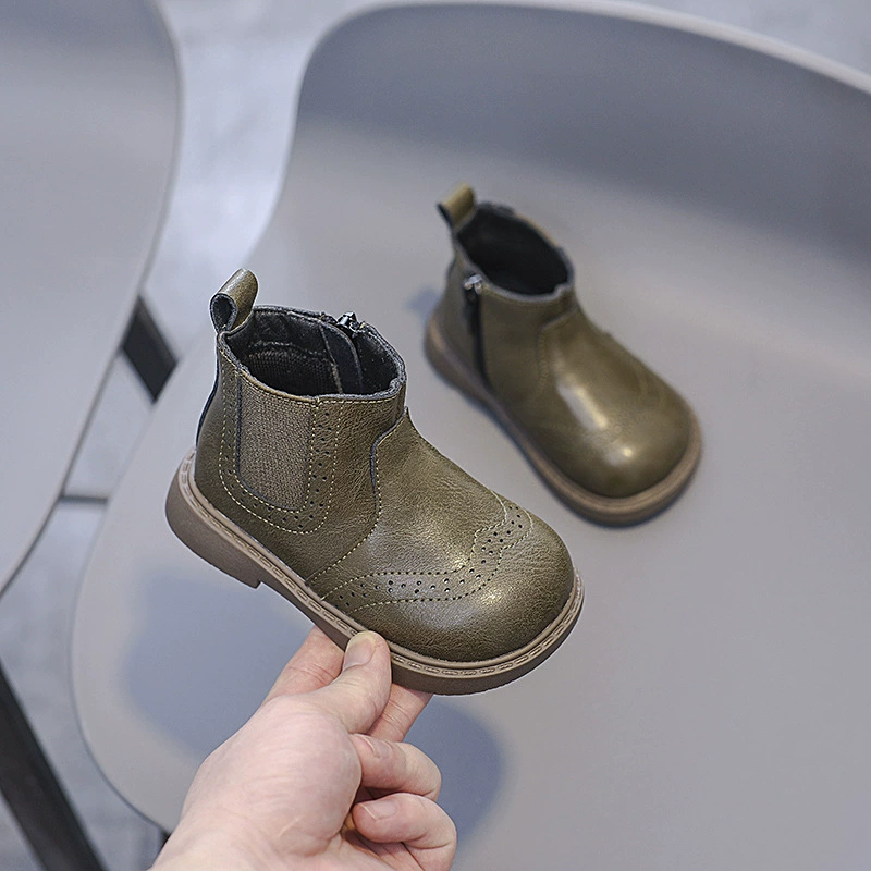 Martens, детские удобные полусапожки в английском стиле для мальчиков для отдыха, британский стиль, мягкая подошва, натуральная кожа
