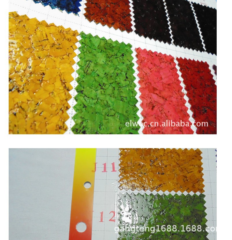 亮光碎花软木革 反光真木纹面料 手袋箱包水晶软木 家私包装5149