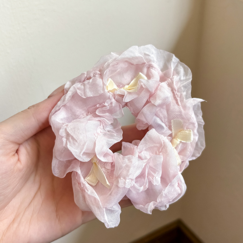 温柔蓝色清新大肠发圈超大号头绳女生高级感头花头饰皮筋发绳发饰|undefined