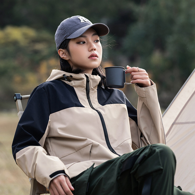 2025冲锋衣男女春秋薄款防风防水户外单层透气外套登山服可印LOGO