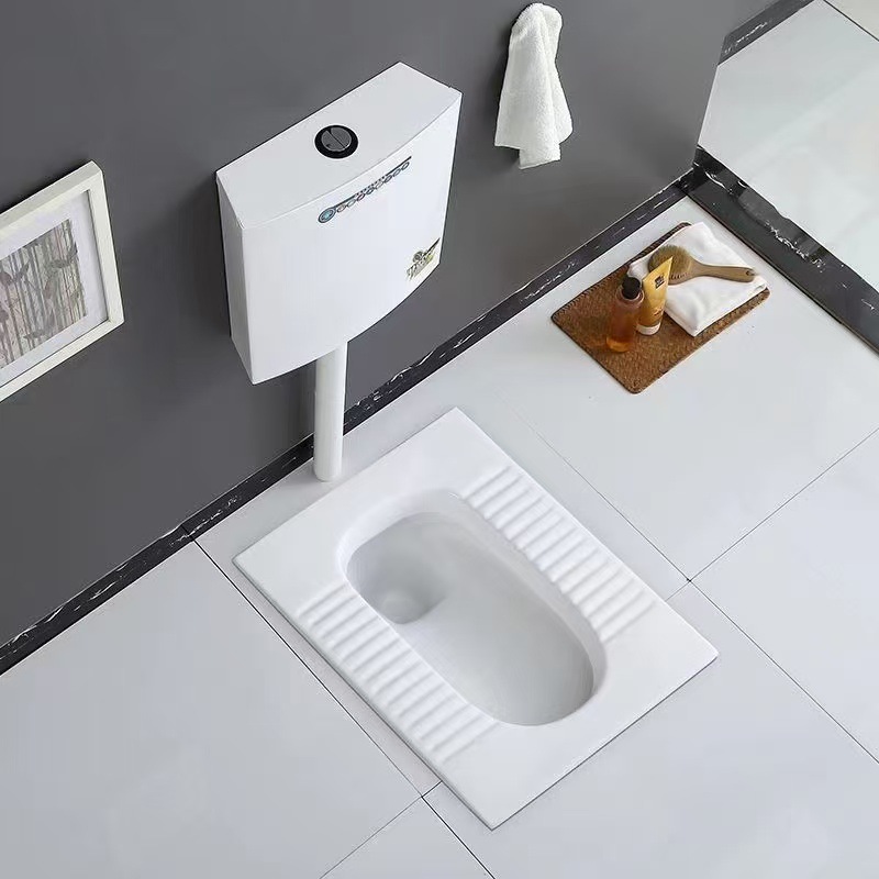 Ix. Mu Squat Toilet, household water tank, anti-odor toilet Project, Hotel foot-operated squat toilet, sensor hand-pressed squat toilet details Picture