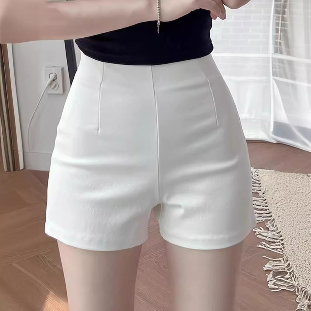子打底裤白色短裤女夏季超短裤修身外穿瘦高显辣妹腰热裤紧身薄款