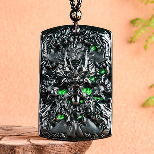 Natural A Goods Jade Mocui Wulong Protection Dragon Brand Jade Pendant Zodiac Dragon Pendant Men's Necklace Mocky Jade
