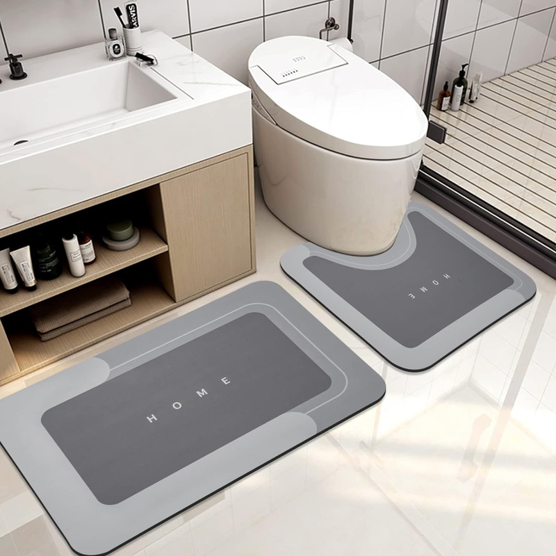 クロスボーダーシンプルな珪藻泥フロアマット浴室浴室吸水速乾滑り止め防汚フットマットトイレセットカーペット|undefined