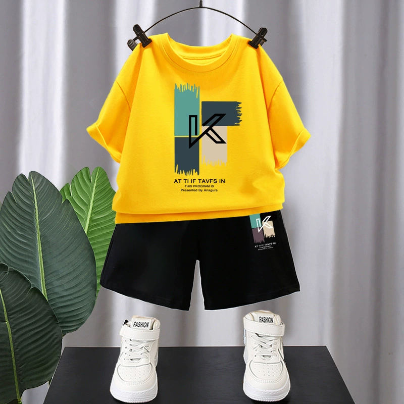 Новая летняя детская футболка из чистого хлопка с короткими рукавами, свободная одежда с короткими рукавами в корейском стиле для мальчиков, универсальные модные топы в стиле ins