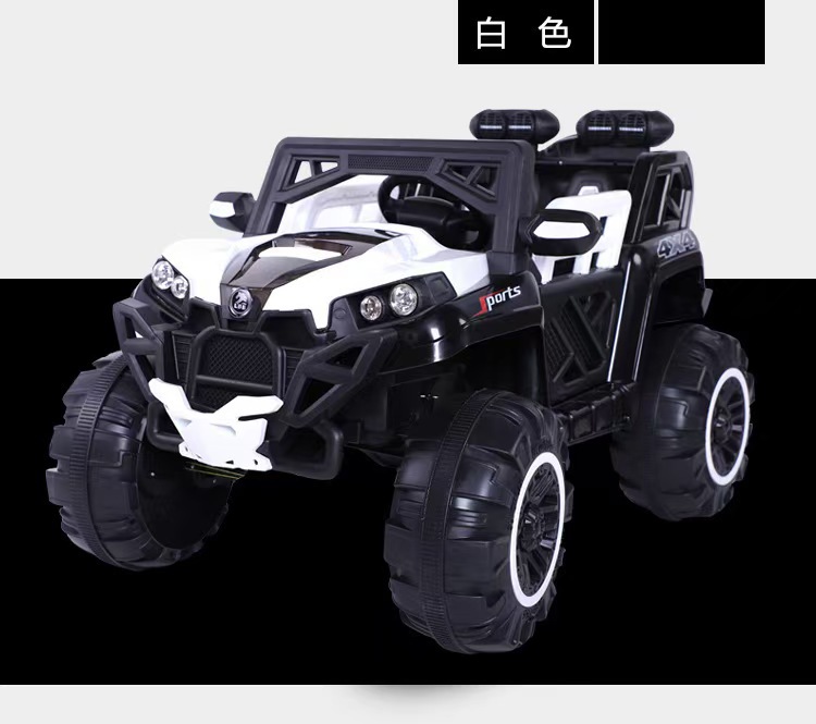 Niños dos cuatro ruedas vehículo todoterreno doble puerta amortiguador coche eléctrico bebé control remoto luz de coche música