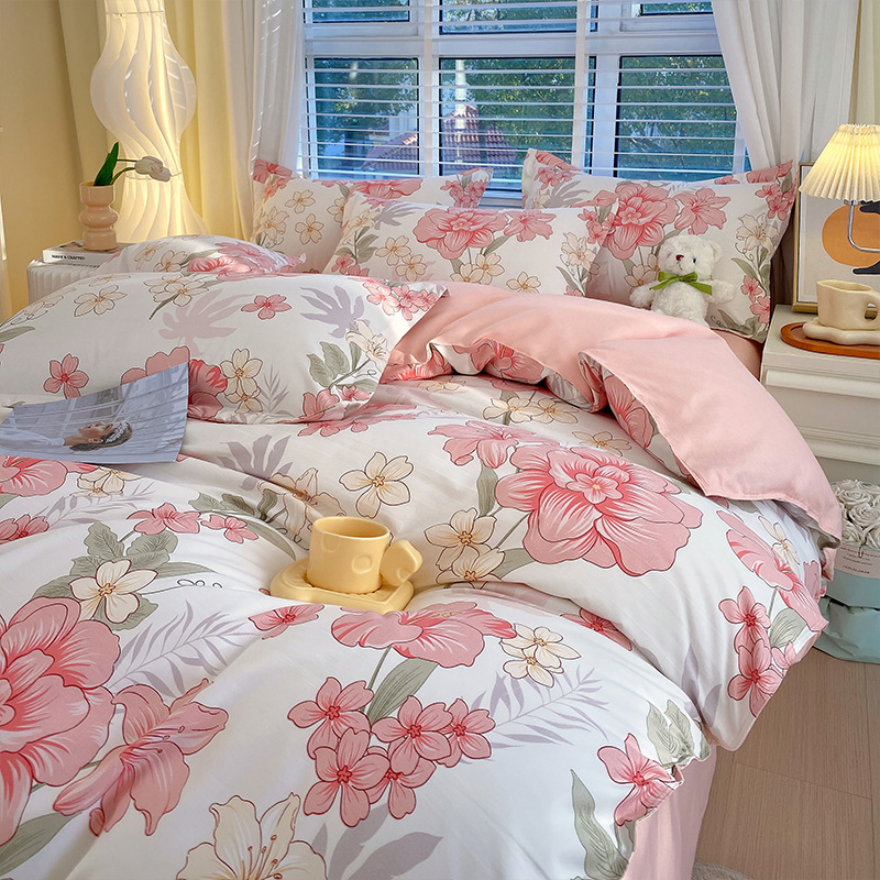 Thickened sanding plant cashmere four-piece bed sheet quilt cover student dormitory bed three-piece bedding wholesale Thickened sanding plant cashmere four-piece bed sheet quilt cover student dormitory bed three-piece bedding wholesale