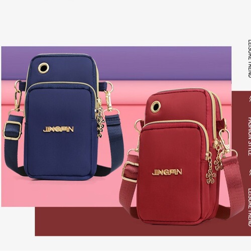 Cross-border new women's mobile phone bag simple mini cross-body bag light multi-layer mother's change key shoulder bag