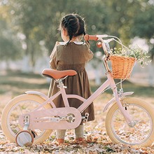 兒童自行車復古小女孩單車帶籃筐公主款腳踏車中大童山地自行車