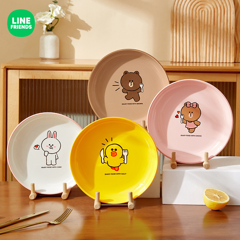 Brown Bear Plates, High-End Household Bowl and Plate Set, Household Meal Plate Combination, Ceramic Plates, Dining Plates