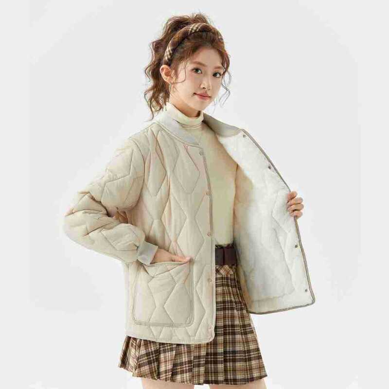 Women's Winter Warm Long Sleeve Cotton Liner Women's Home Couple Men's and Women's Cotton-padded Clothes Cotton-padded jacket fleece-lined Threaded Collar 2533 Women's Winter Warm Long Sleeve Cotton Liner Women's Home Couple Men's and Women's Cotton-padded Clothes Cotton-padded jacket fleece-lined Threaded Collar 2533