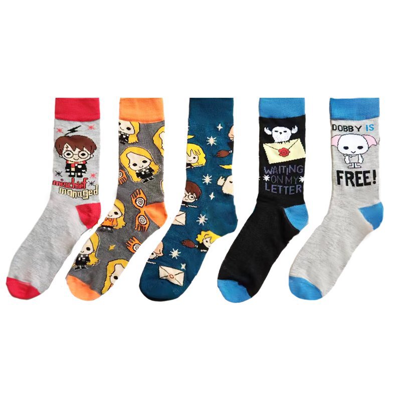 Factory wholesale men's cotton four seasons cartoon tide socks men's socks Harry Potter Amazon women factory wholesale ins socks