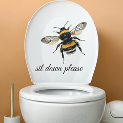Foreign Trade Cartoon Bee English Slogan Children's Bedroom Toilet Home Decor Wall Sticker Decal Self Adhesive Wholesale Cross-border
