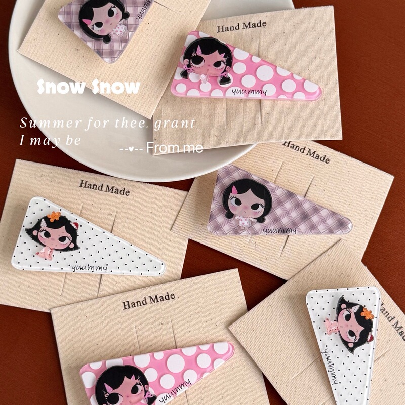 【Full Jade Series】Autumn Coffee Color Triangle Hair Clip Cartoon Versatile Girl's Style Bangs Hairpin Hair Accessory 【Full Jade Series】Autumn Coffee Color Triangle Hair Clip Cartoon Versatile Girl's Style Bangs Hairpin Hair Accessory