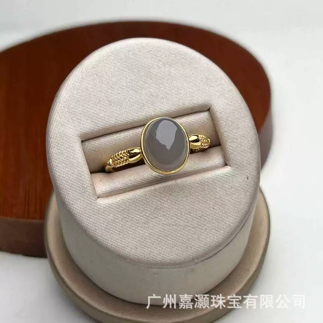 Jiayu Натуральный Хотан Яйцо Яйца с инкрустацией S925 Серебряные позолоченные колосья пшеницы изысканные овальные винтажные кольца