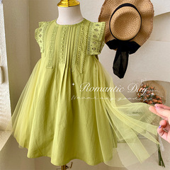 Korean style children's clothing girls dress summer 2024 new style foreign style children's temperament long dress little girl princess dress