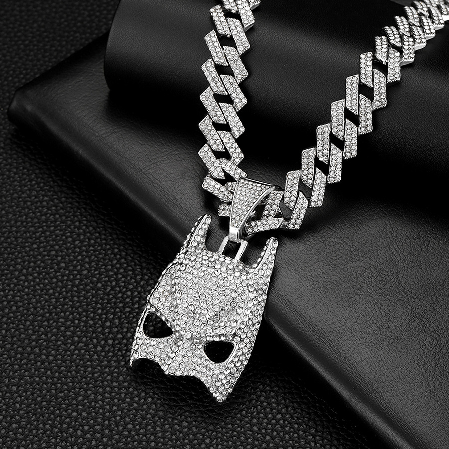 Batman Peripheral Mask Cuban Hip Hop Jewelry Personalized Necklace_voghion.com