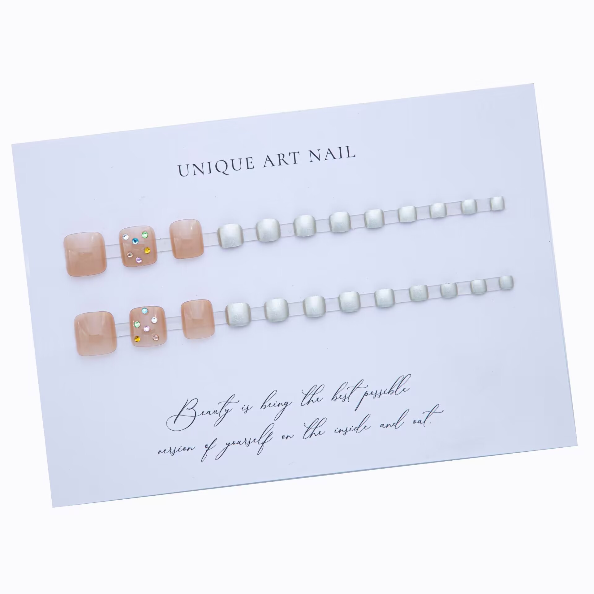 Verano pie desgaste de uñas productos terminados al por mayor espejo color desnudo taladro de uñas blanqueador parche de uñas de los pies parche de uñas