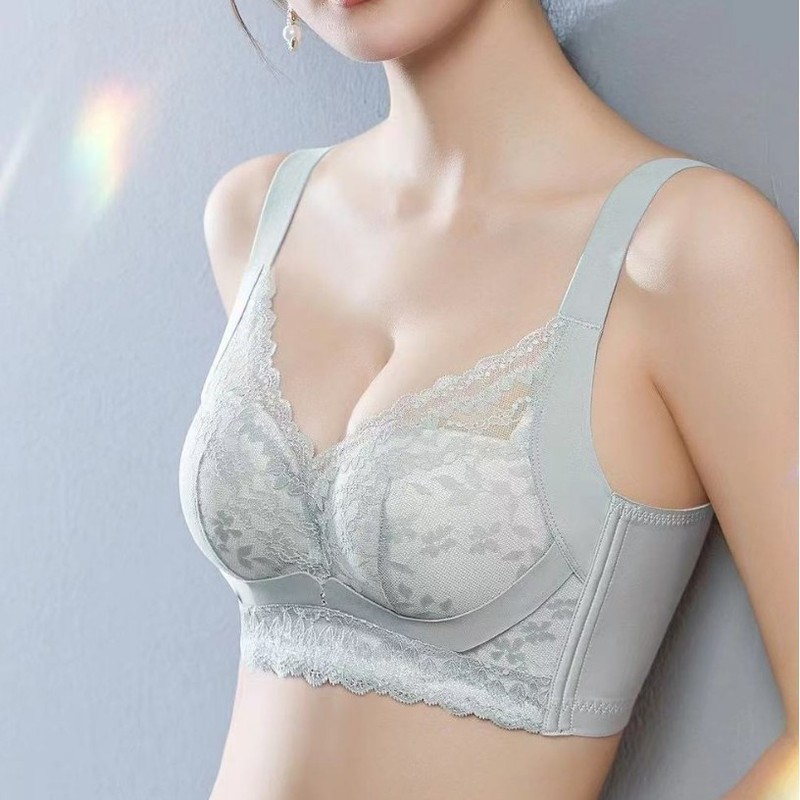 3353蕾丝内衣小胸显大中厚杯聚拢调整上托防下垂收副乳文胸|undefined