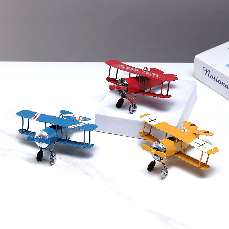 Metal retro airplane model