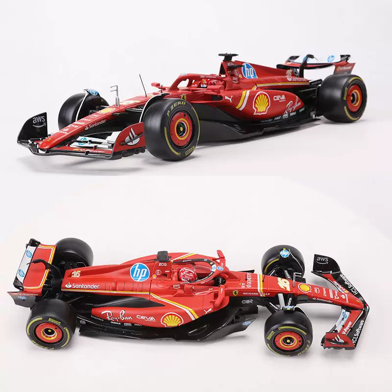Модель автомобиля 2024 Ferrari SF24 F1 масштаба 1:18 Rachelle 16 сплав